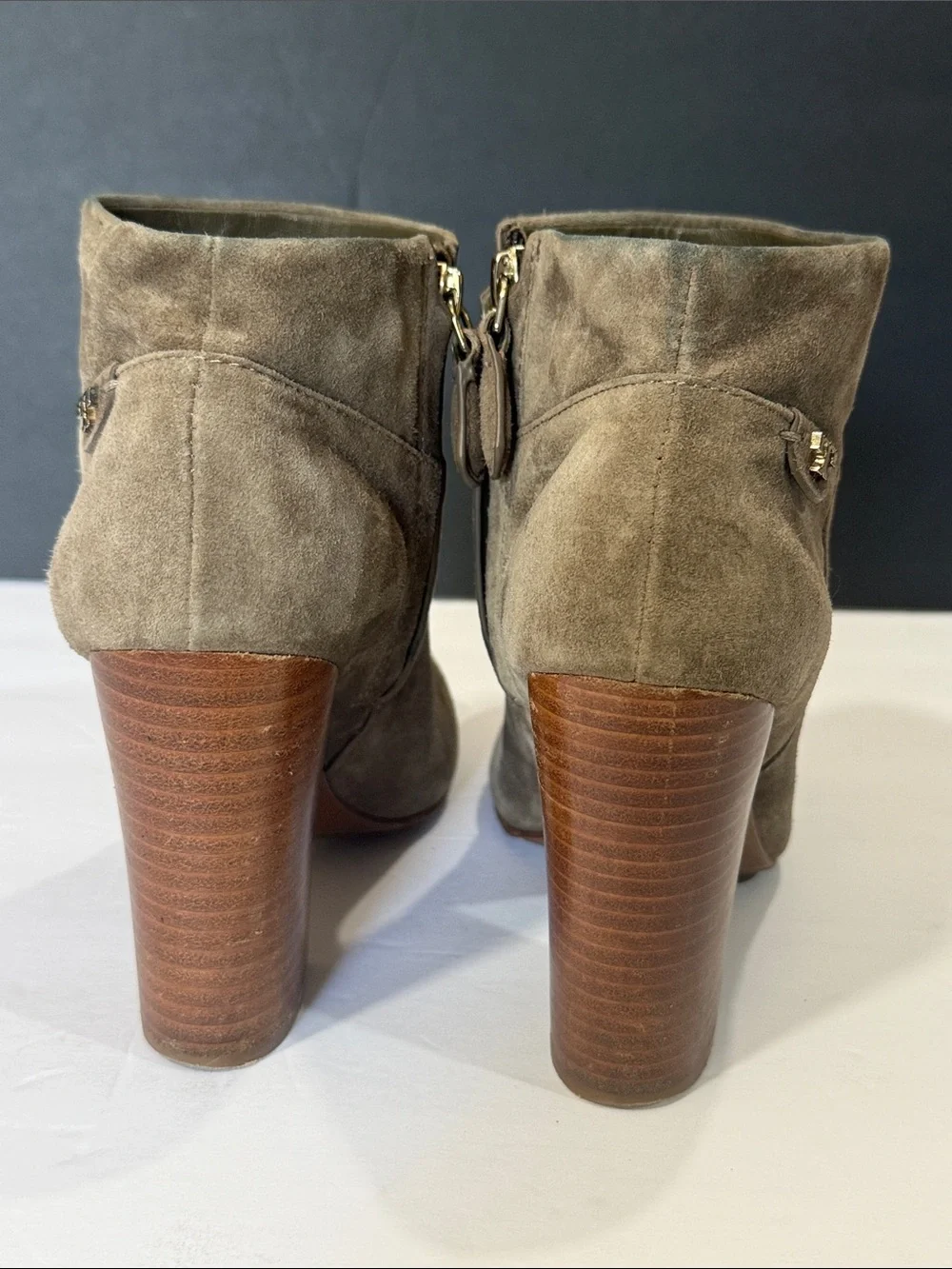 Tory Burch Suede Ankle Booties, sz 7.5 M, box 3